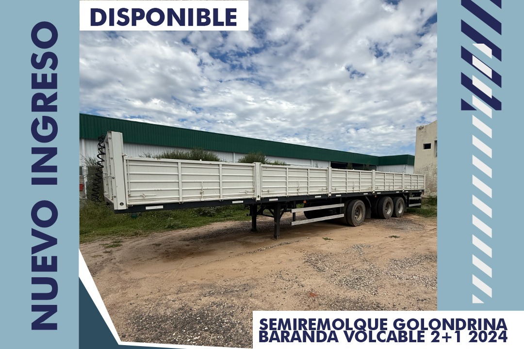 Semirremolque playo 2+1 2024 con baranda volcable en Junín Buenos Aires para carga general